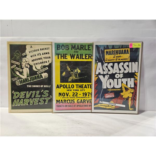 LOT OF 3 CLASSIC CONCERT POSTER REPRINTS