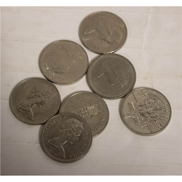 1968,69,71,73,74,82,84 CANADA DOLLARS COINS