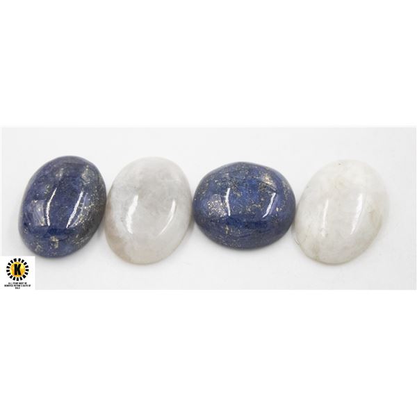 #114-NATURAL LAPIZ LAZULI & MOONSTONE 115.20 CT