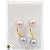 Image 1 : #30- SEA SHELL PEARL EARRINGS 2 PAIR