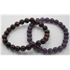 Image 1 : #146-NATURAL RED TIGER EYE & AMETHYST BRACELET