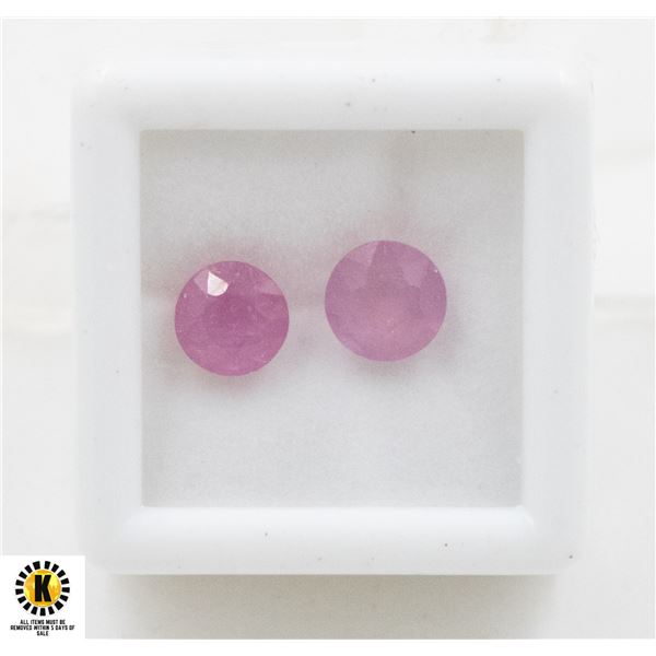 #167-HEATED RUBY GEMSTONE ONE PAIR  3.75 CT