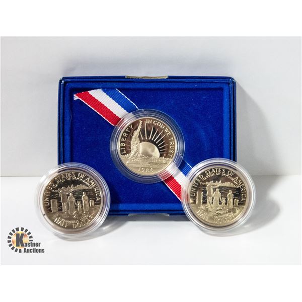 1986 LOT OF 3 USA COMMEM. PROOF HALF DOLLARS
