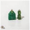 Image 1 : 2 GENUINE JADE CARVED FIGURE GEMSTONE PENDANTS