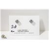 Image 1 : 2CT EACH STERLING SILVER CUBIC ZIRCONIA EARRINGS
