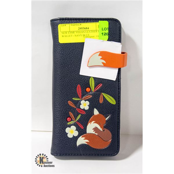 NEW ESPE VEGAN LEATHER FOX WALLET - NAVY BLUE