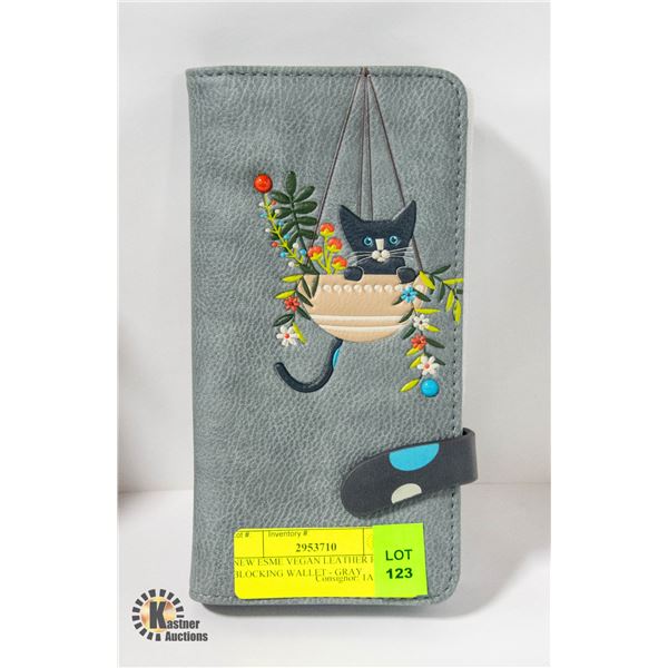 NEW ESPE VEGAN LEATHER RFID BLOCKING WALLET - GRAY