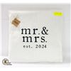 Image 1 : NEW MUDPIE MR. & MRS. EST 2024 THROW PILLOW