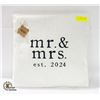 Image 1 : NEW MUDPIE MR. & MRS. EST 2024 THROW PILLOW