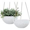 Image 1 : NEW LA JOLIE MUSE PLANTERS SPECKLED WHITE 10"