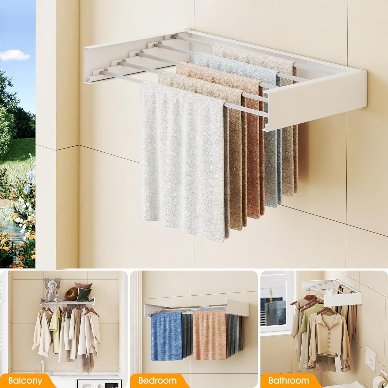 Fold Drying Rack NEW FOLD DOWN LAUNDRY DRYING RACK - WHITE