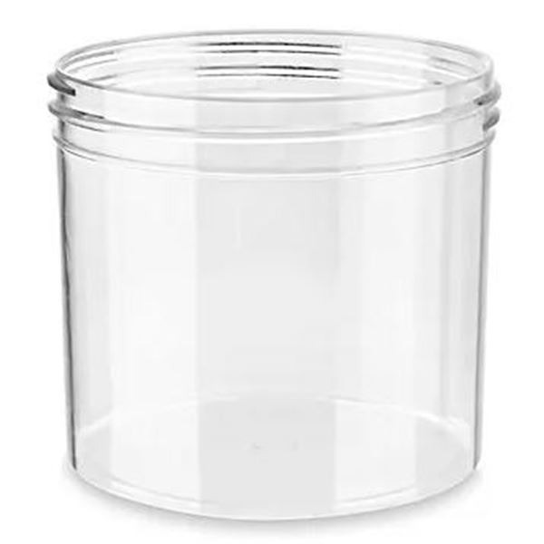 NEW CASE OF SILGAN CLEAR ROUND WIDE MOUTH PLASTIC