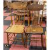 Image 1 : 2 ANTIQUE PRESSED BACK CHAIRS RE-FINISHED,