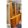 Image 1 : WOOD AND GLASS CHINA CABINET WITH POT LIGHTS