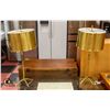 Image 1 : 2 LARGE BRASS TABLE LAMPS WITH MATCHING