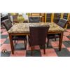Image 1 : TABLE & 4 CHAIRS – LAMINATE TOP; LEATHER CHAIRS