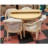 Image 1 : ROUND TOP KITCHEN TABLE WITH 4 CHAIRS ON CASTORS