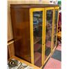 Image 2 : VINTAGE WOODEN CABINET GLASS DOOR 58.5 X 58" X 18"