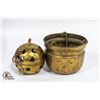 Image 1 : BRASS FLOWER HANGER & BRASS INCENSE POT