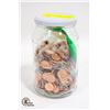 Image 1 : JAR WITH 4-LBS OF CANADIAN PENNIES