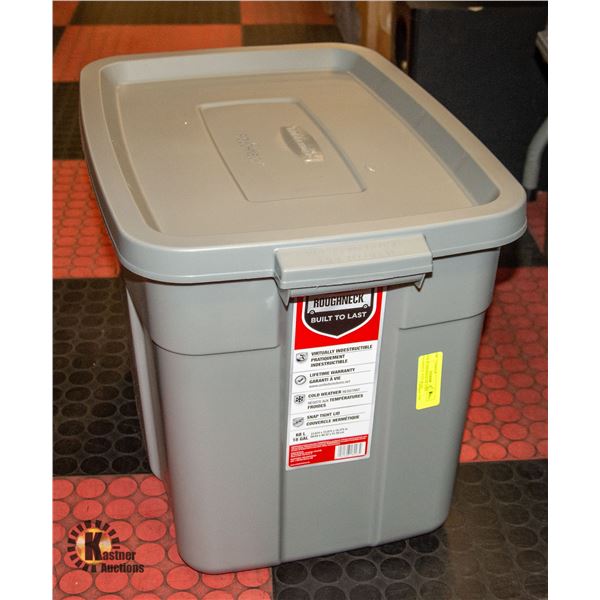 NEW RUBBERMAID 68 LITRE ROUGHNECK TOTE W/LID