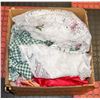 Image 1 : BOX OF CURTAINS, DOILIES, TABLE CLOTHES