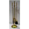 Image 1 : VINTAGE BRASS FIREPLACE TOOLS ON STAND 26"
