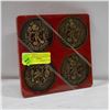 Image 1 : BRONZE DISNEYLAND BRASS COASTERS SET HEAVY NEW