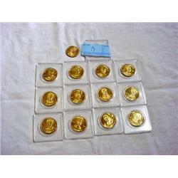Fourteen Gold President Coins