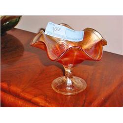 Fenton Peacock Tail Marigold Compote