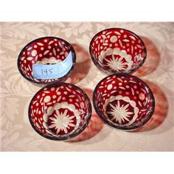 Four Ruby Red Bowls