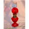 Image 1 : Red Glass Oil Lamp