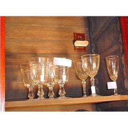 Six Stemmed Glasses