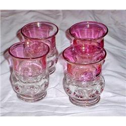 Four King Crown Thumb Print Glasses Three Mold