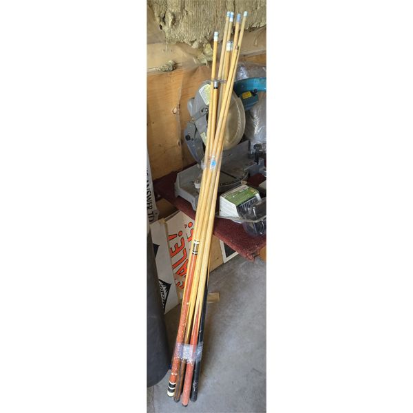 8 ASSORT POOL CUES W/ "GRANNY"