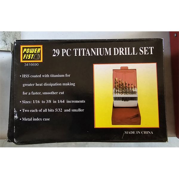 NEW 29PC TITANIUM DRILL SET
