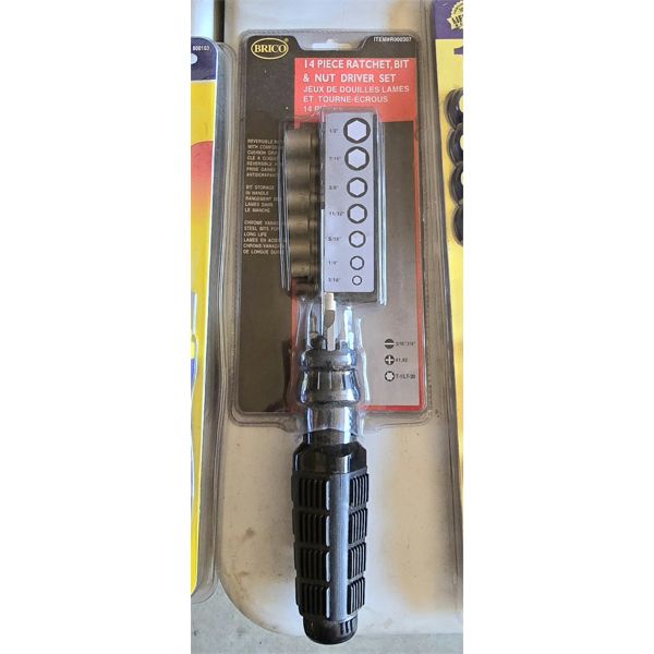 NEW BRICO 14PC RATCHET, BIT & NUT DRIVER SET