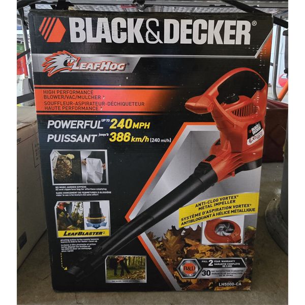 NEW BLACK & DECKER LEAF-HOG 250MPH LEAF BLOWER