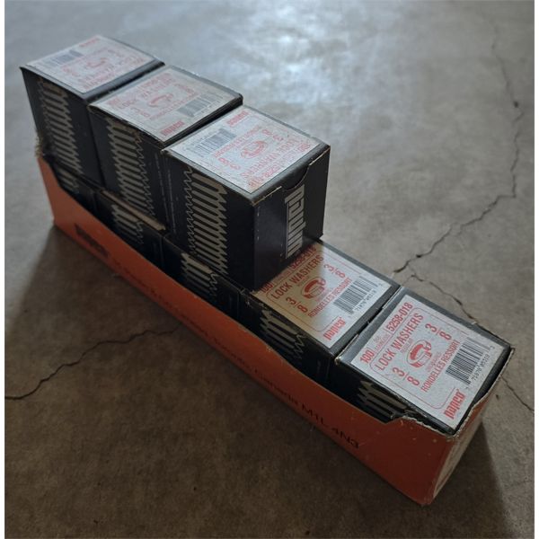 EIGHT BOXES 3/8 LOCK WASHERS