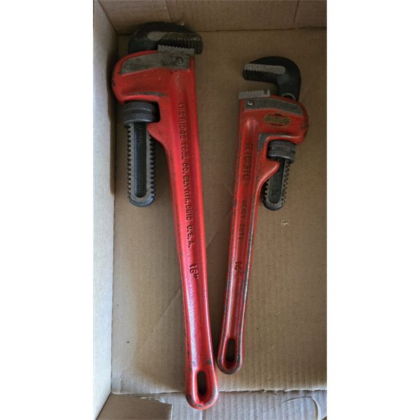 PAIR OF RIDGID PIPE WRENCHES