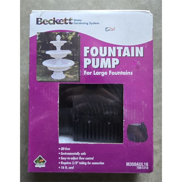 NEW BECKETT FOUNTAIN PUMP 