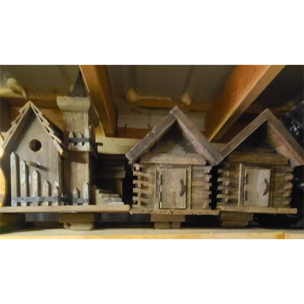 3 WOODEN BIRD HOUSES