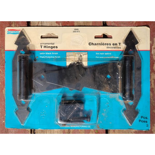 2 PC NEW GATE T HINGES - SATIN BLACK