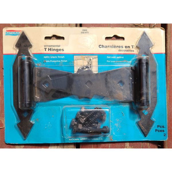 2 PC NEW GATE T HINGES - SATIN BLACK