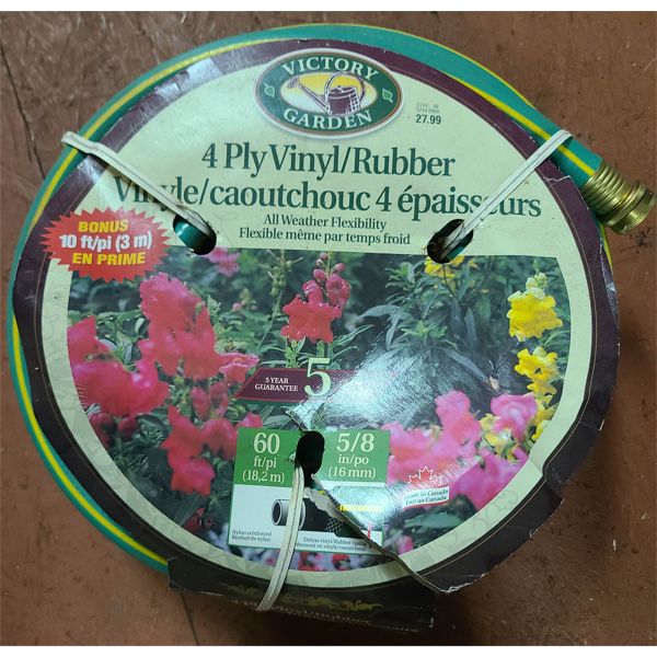 60 FT 4 PLY VICTORY GARDEN VINYL / RUBBER GARDEN HOSE