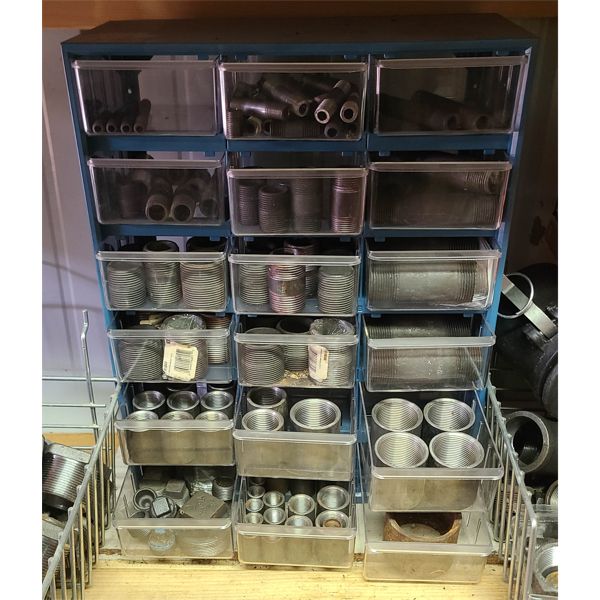 PARTS ORGANIZER W/ PIPE FITTINGS