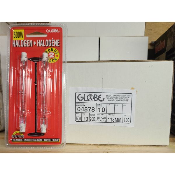 10 PKS X 2 TUNGSTEN HALOGEM 500W LAMP BULBS