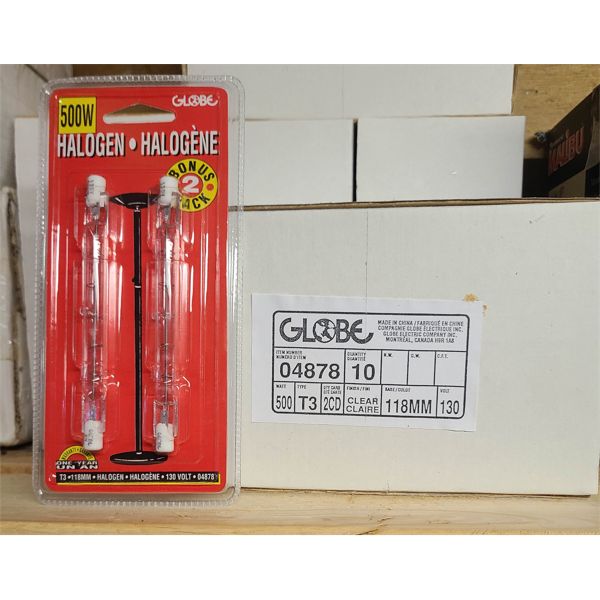 10 PKS X 2 TUNGSTEN HALOGEM 500W LAMP BULBS