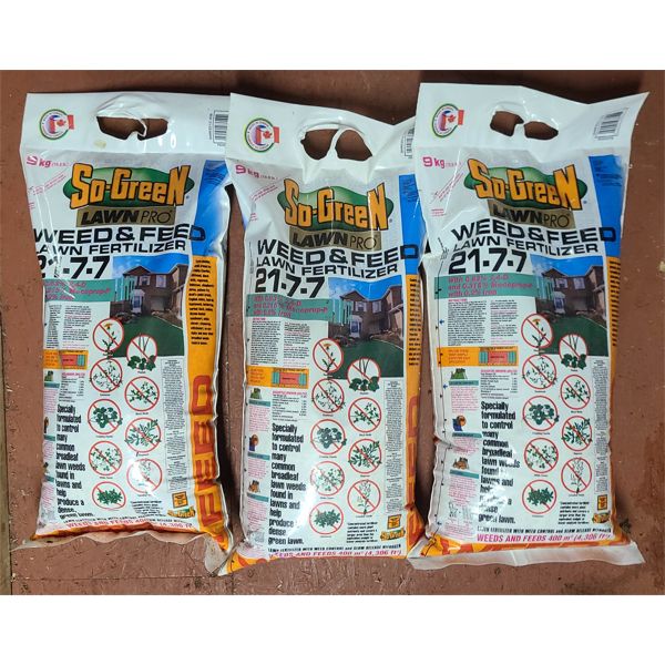 3 SO-GREEN LAWN PRO WEED & FEED LAWN FERTILIZER