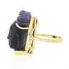 Image 6 : Vintage 14k Gold Carved Amethyst 3D Lady Face Head Cameo Ring Open Work Setting